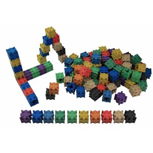 Lot de 100 cubes encastrables colorés